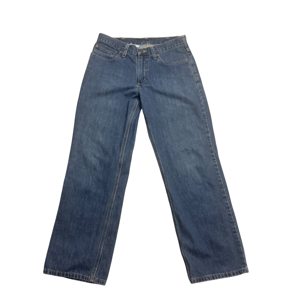 Carhartt 101483-968 Mens Blue Relaxed Fit Straight Leg Denim Jeans 32x30